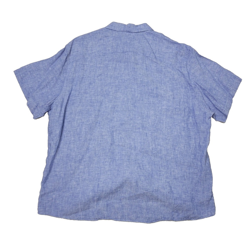 Untuckit Mens 2XL Blue Button Up Short Sleeve 100% Linen - Picture 3 of 6